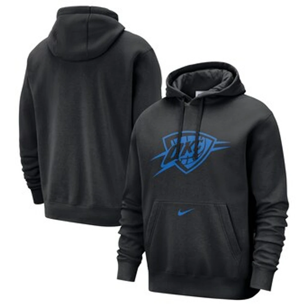 Men's Nike Black Oklahoma City Thunder 2024/25 Edition Essential Club Pullover Hoodie