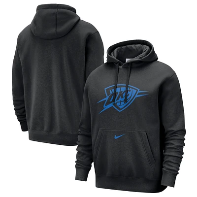 Men's Nike Black Oklahoma City Thunder 2024/25 Edition Essential Club Pullover Hoodie