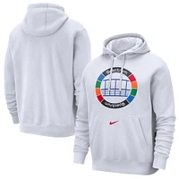 Men's Nike White Philadelphia 76ers 2024/25 City Edition Essential Club Pullover Hoodie