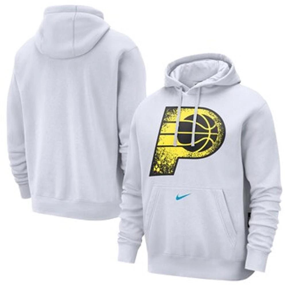 Men's Nike White Indiana Pacers 2024/25 City Edition Essential Club Pullover Hoodie