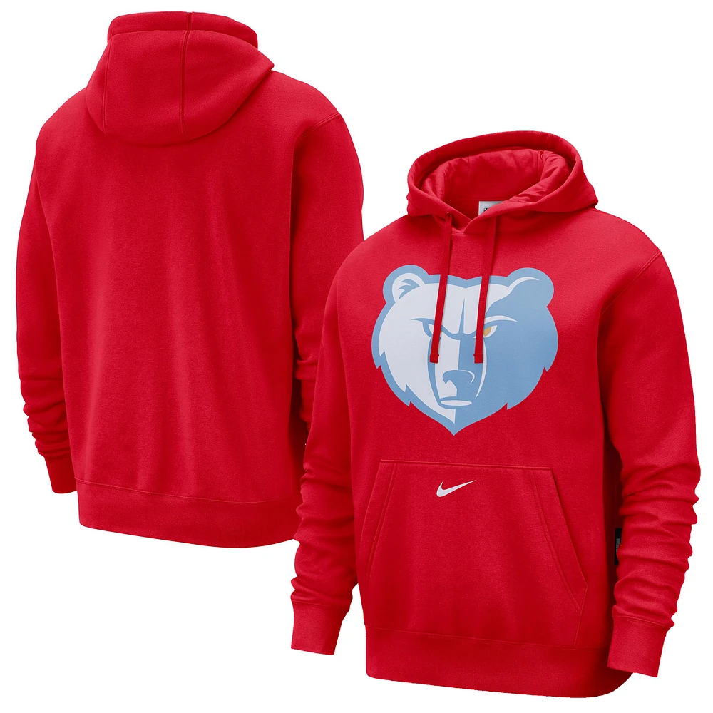 Men's Nike Red Memphis Grizzlies 2024/25 City Edition Essential Club Pullover Hoodie