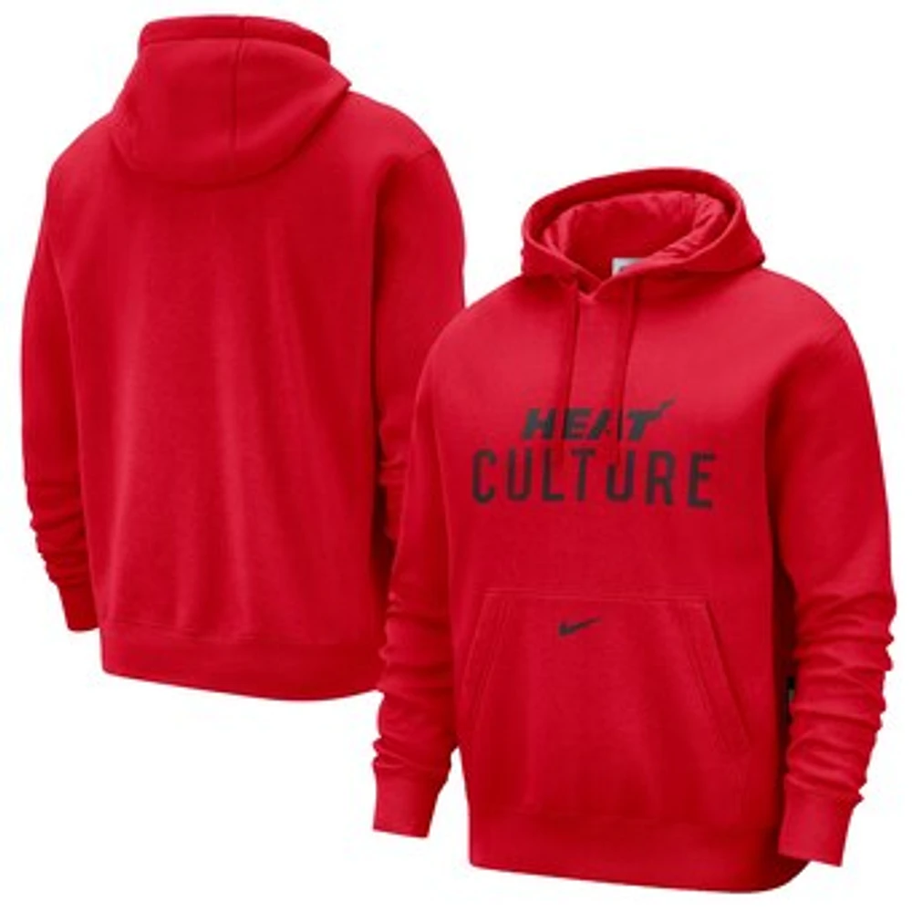 Men's Nike Red Miami Heat 2024/25 City Edition Essential Club Pullover Hoodie