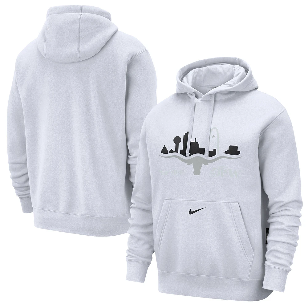 Men's Nike White Dallas Mavericks 2024/25 City Edition Essential Club Pullover Hoodie