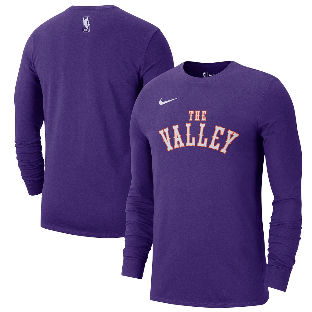 Men's Nike Purple Phoenix Suns 2024/25 City Edition Essential Logo Long Sleeve T-Shirt