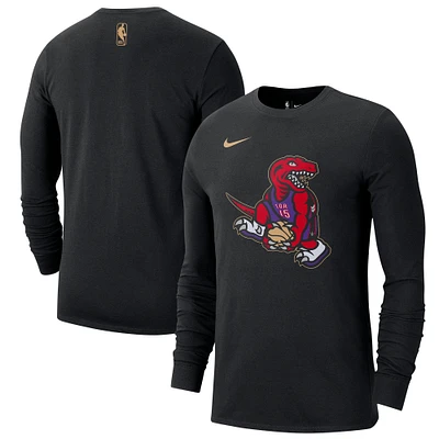 Men's Nike Black Toronto Raptors 2024/25 City Edition Essential Logo Long Sleeve T-Shirt