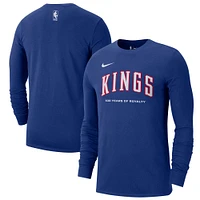 Men's Nike Blue Sacramento Kings 2024/25 City Edition Essential Logo Long Sleeve T-Shirt