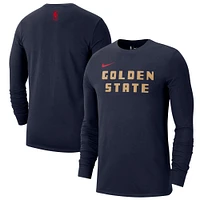 Men's Nike Navy Golden State Warriors 2024/25 City Edition Essential Logo Long Sleeve T-Shirt