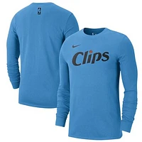 Men's Nike Blue LA Clippers 2024/25 City Edition Essential Logo Long Sleeve T-Shirt