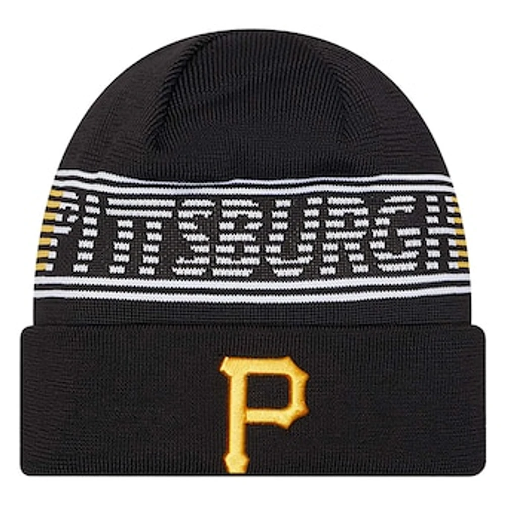 Men's New Era  Black Pittsburgh Pirates Authentic Collection Cuffed Knit Hat