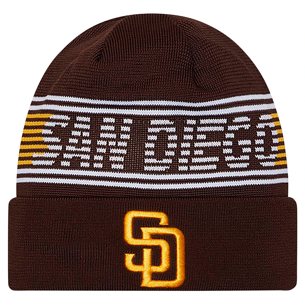 Men's New Era  Brown San Diego Padres Authentic Collection Cuffed Knit Hat