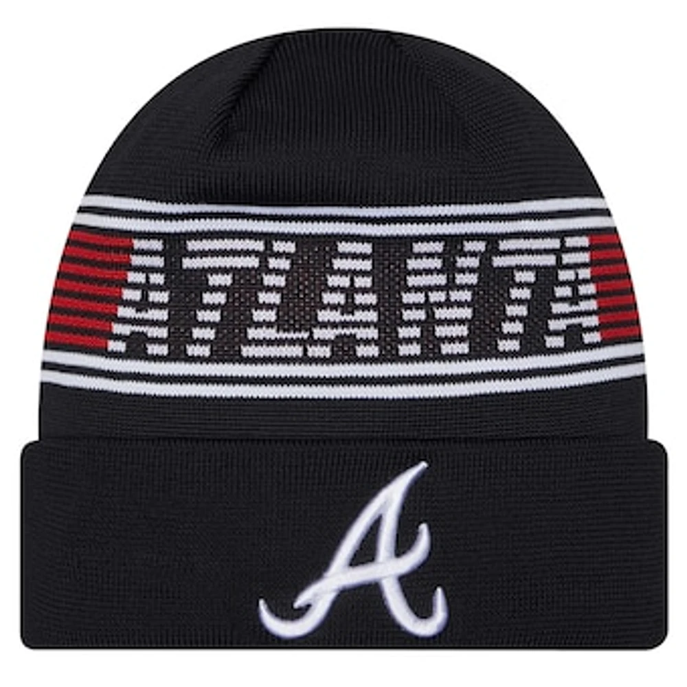 Men's New Era  Navy Atlanta Braves Authentic Collection Cuffed Knit Hat