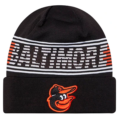 Men's New Era  Black Baltimore Orioles Authentic Collection Cuffed Knit Hat