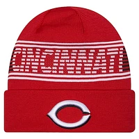 Men's New Era  Red Cincinnati Reds Authentic Collection Cuffed Knit Hat