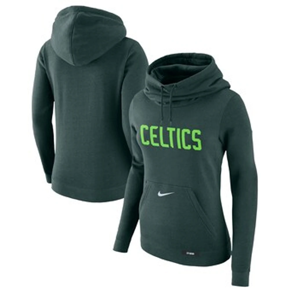 Women's Nike Green Boston Celtics 2024/25 City Edition Essential Club Pullover Hoodie