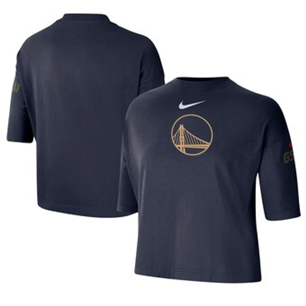 Women's Nike Navy Golden State Warriors 2024/25 City Edition Courtside Boxy T-Shirt