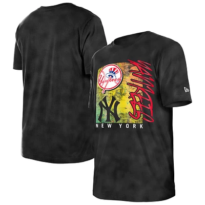 Women's New Era  Black York Yankees Sport Classics Enzyme Wash Oversized T-Shirt