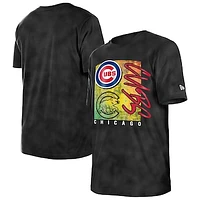 Women's New Era  Black Chicago Cubs Sport Classics Enzyme Wash Oversized T-Shirt