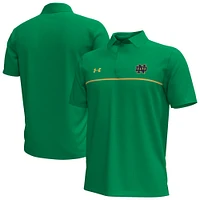 Men's Under Armour Kelly Green Notre Dame Fighting Irish Playoff Chest Stripe Performance Polo