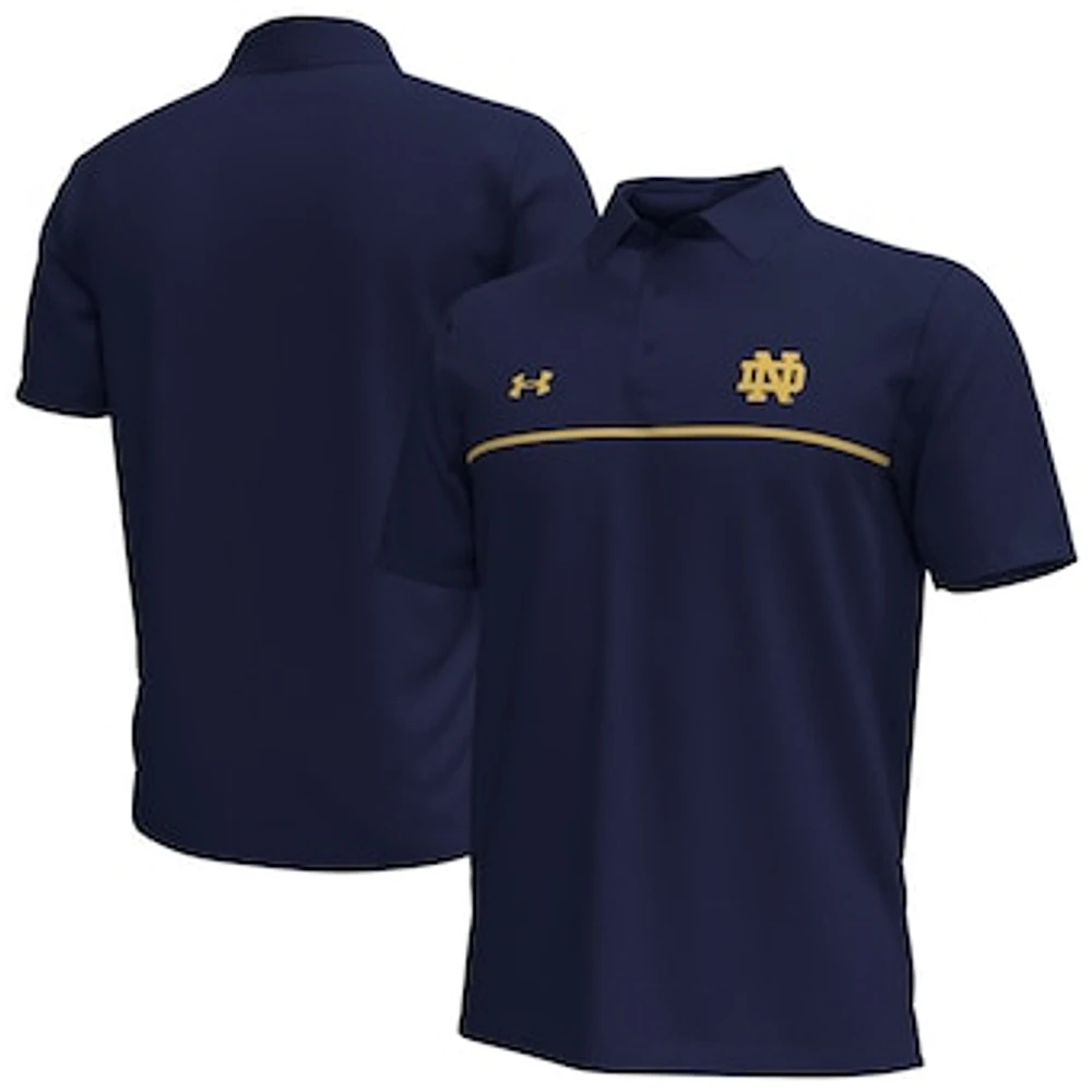 Men's Under Armour Navy Notre Dame Fighting Irish Playoff Chest Stripe Performance Polo