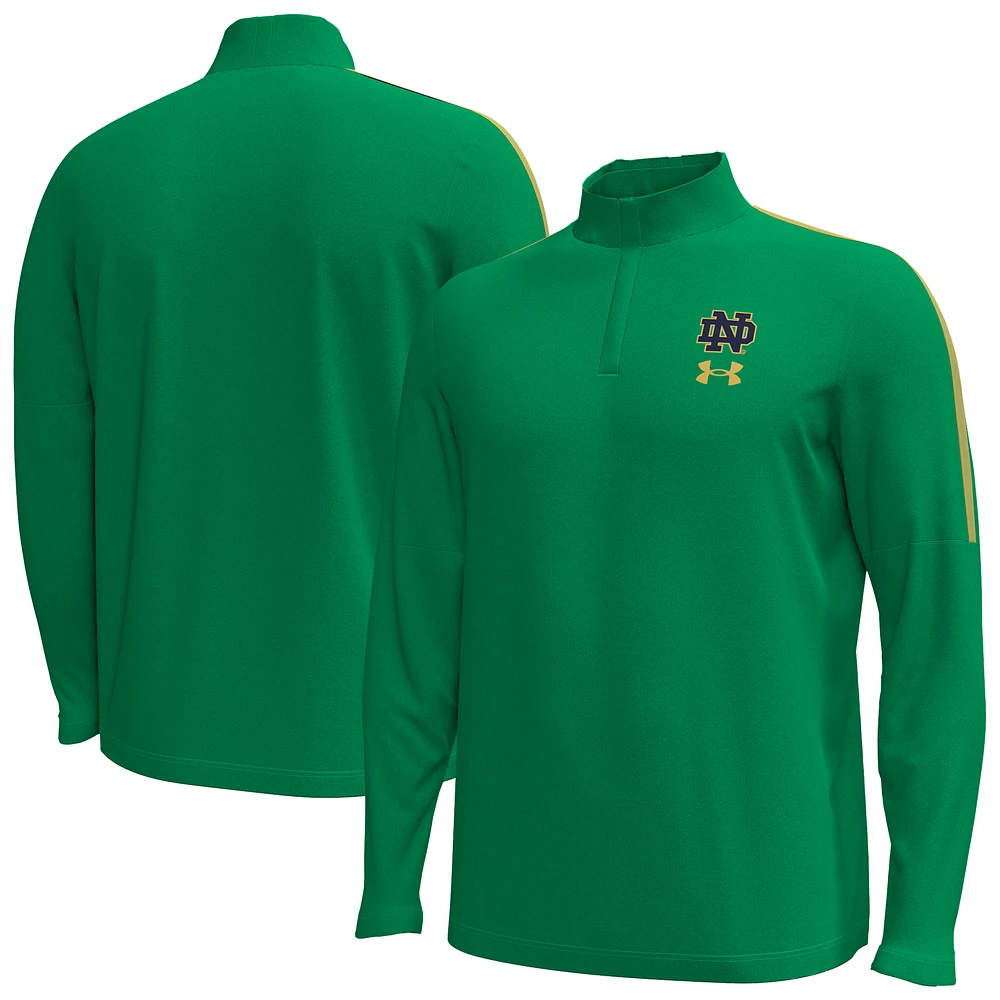 Men's Under Armour Kelly Green Notre Dame Fighting Irish Playoff Performance Quarter-Zip Jacket