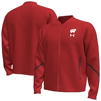 Men's Under Armour  Red Wisconsin Badgers Unstoppable Full-Zip Bomber Jacket