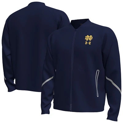 Men's Under Armour  Navy Notre Dame Fighting Irish Unstoppable Full-Zip Bomber Jacket