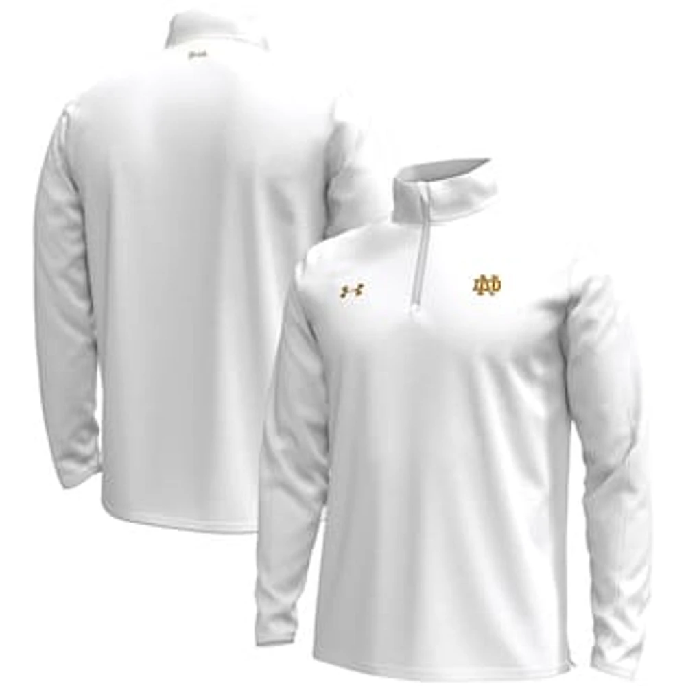 Men's Under Armour White Notre Dame Fighting Irish 2024 Shamrock Series Quarter-Zip Pullover Top