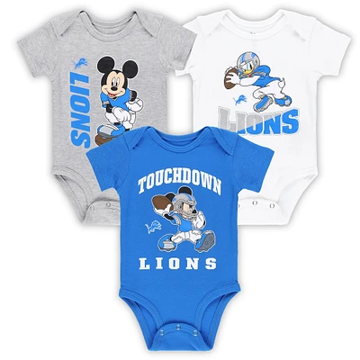 Newborn & Infant Detroit Lions 3-Peat 3-Pack Bodysuit Set