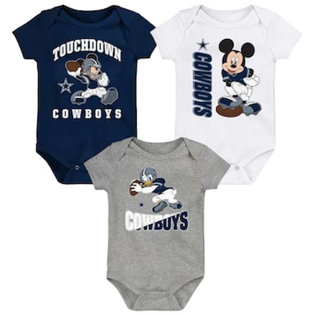 Newborn & Infant Dallas Cowboys 3-Peat 3-Pack Bodysuit Set