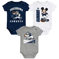 Newborn & Infant Dallas Cowboys 3-Peat 3-Pack Bodysuit Set