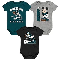 Newborn & Infant Philadelphia Eagles 3-Peat 3-Pack Bodysuit Set