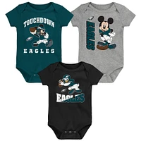 Newborn & Infant Philadelphia Eagles 3-Peat 3-Pack Bodysuit Set