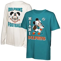 Youth Miami Dolphins Quarterback Mickey T-Shirt Combo Pack