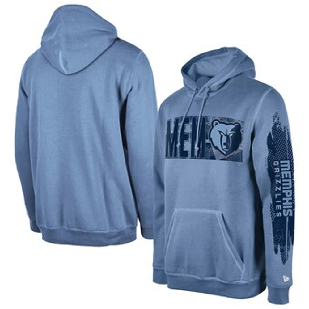 Men's New Era Memphis Grizzlies Light Blue Tip-Off Collection Pullover Hoodie