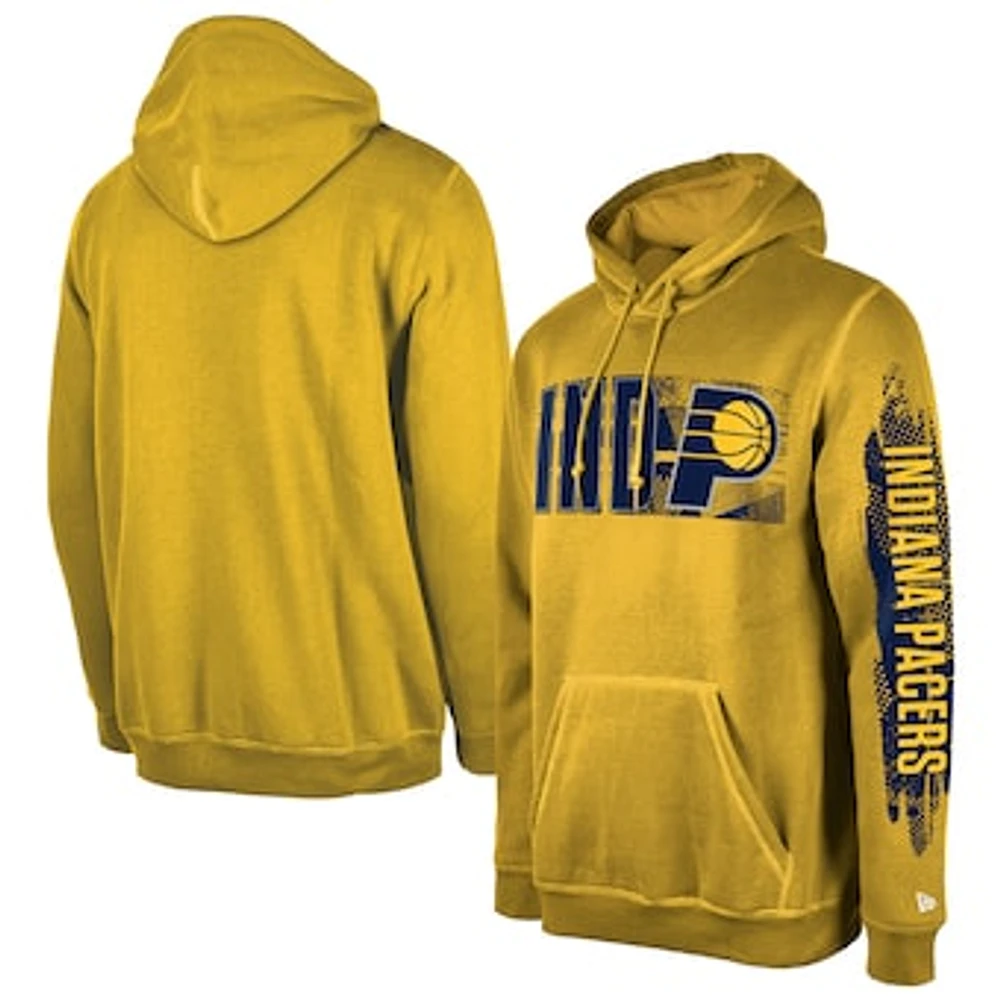 Men's New Era Indiana Pacers Gold Tip-Off Collection Pullover Hoodie