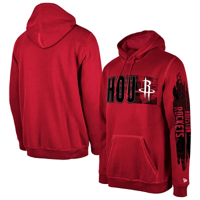 Men's New Era Houston Rockets Black Tip-Off Collection Pullover Hoodie