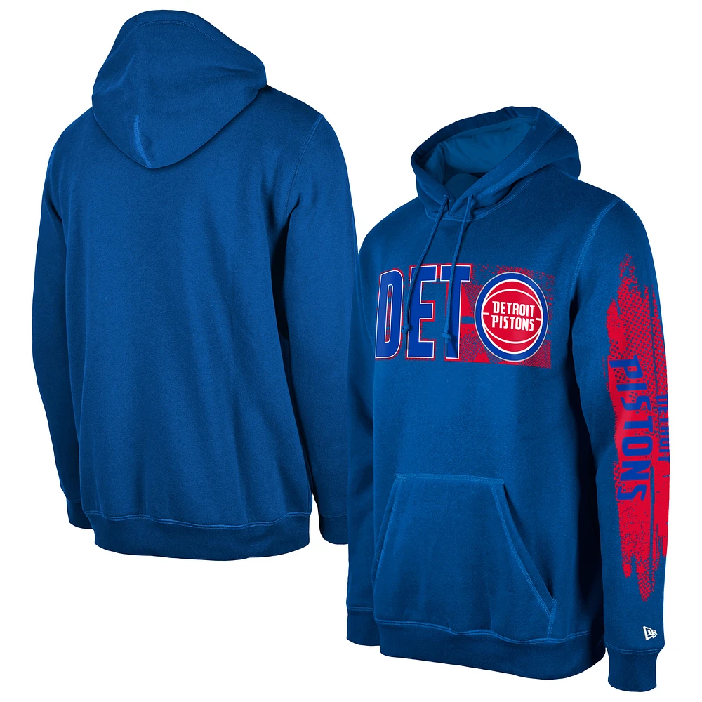 Men's New Era Detroit Pistons Red Tip-Off Collection Pullover Hoodie