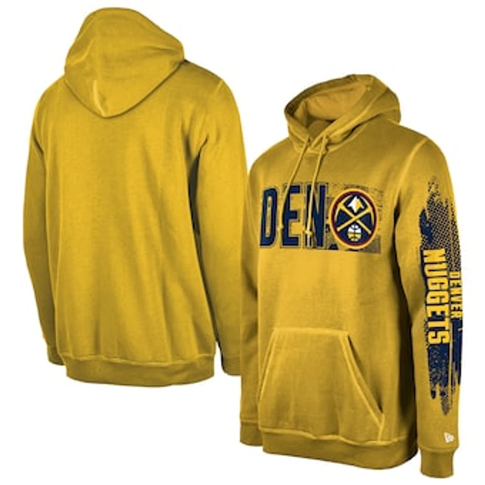 Men's New Era Denver Nuggets Gold Tip-Off Collection Pullover Hoodie