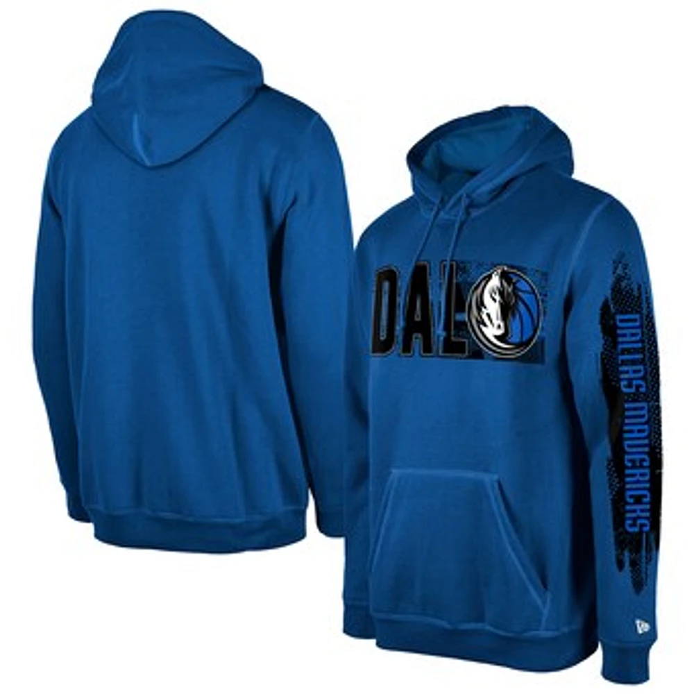 Men's New Era Dallas Mavericks Blue Tip-Off Collection Pullover Hoodie