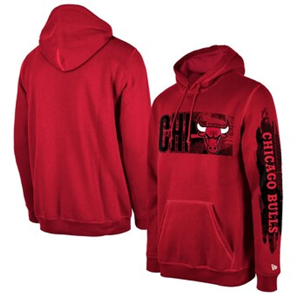 Men's New Era Chicago Bulls Red Tip-Off Collection Pullover Hoodie