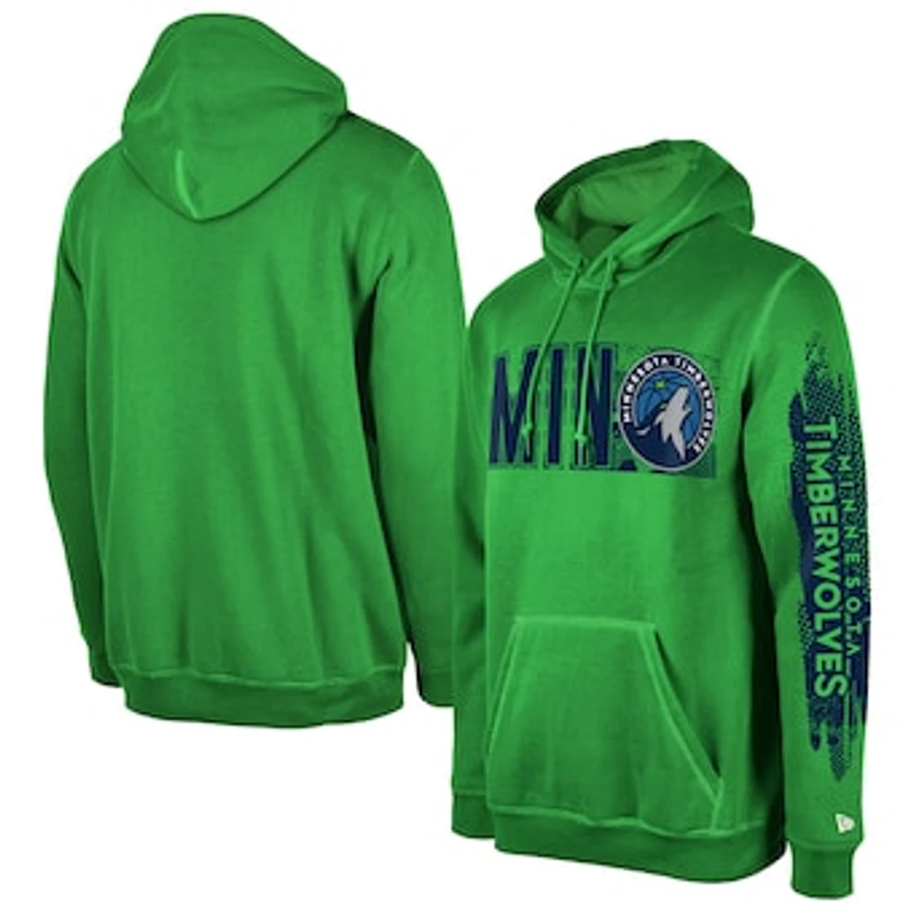 Men's New Era Minnesota Timberwolves Green Tip-Off Collection Pullover Hoodie