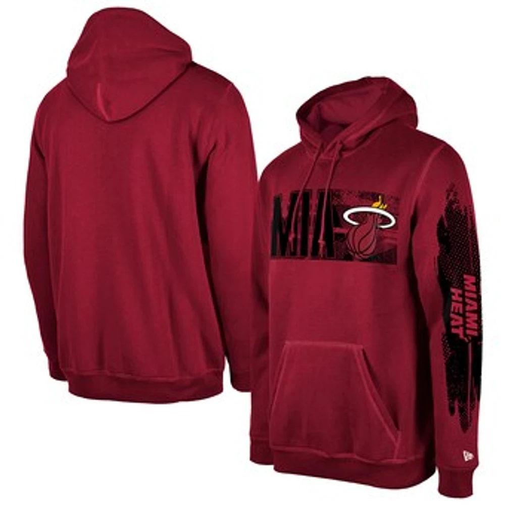 Men's New Era Miami Heat Red Tip-Off Collection Pullover Hoodie