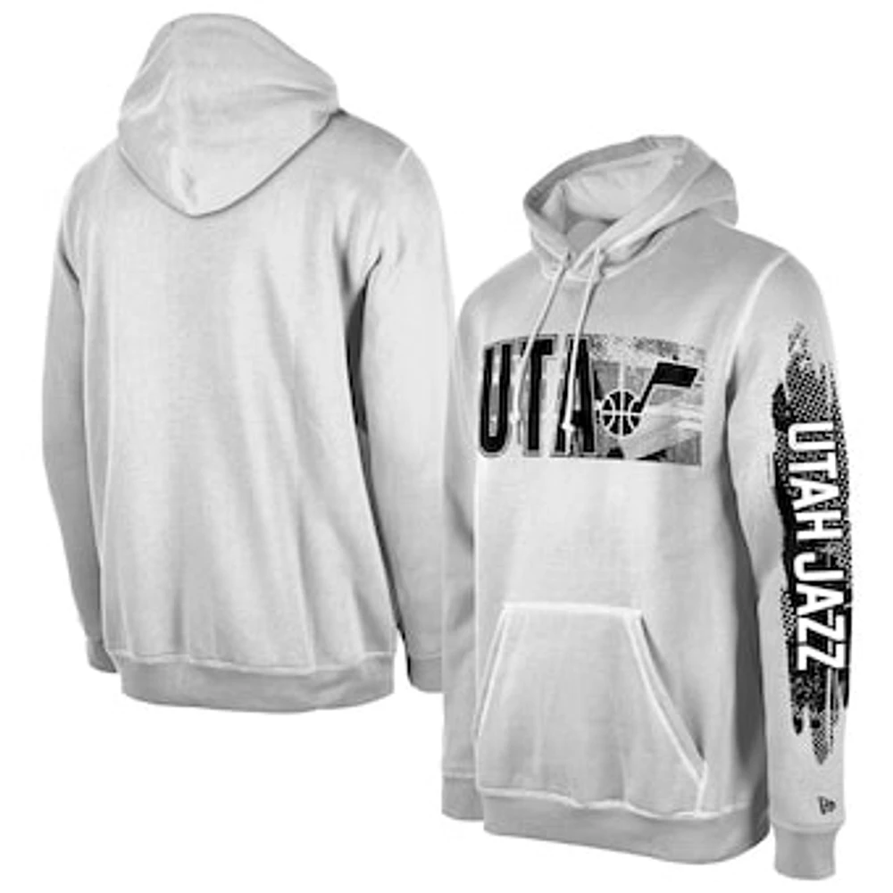 Men's New Era Utah Jazz White Tip-Off Collection Pullover Hoodie