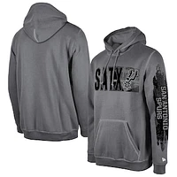 Men's New Era San Antonio Spurs Gray Tip-Off Collection Pullover Hoodie