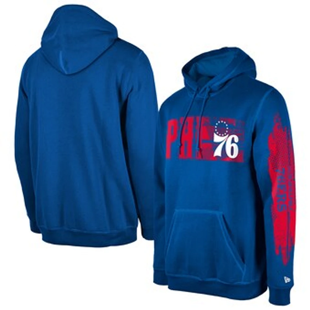 Men's New Era Philadelphia 76ers Royal Tip-Off Collection Pullover Hoodie