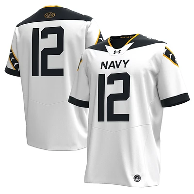 Men's Under Armour White Navy Midshipmen 2024 Rivalry Replica Jersey