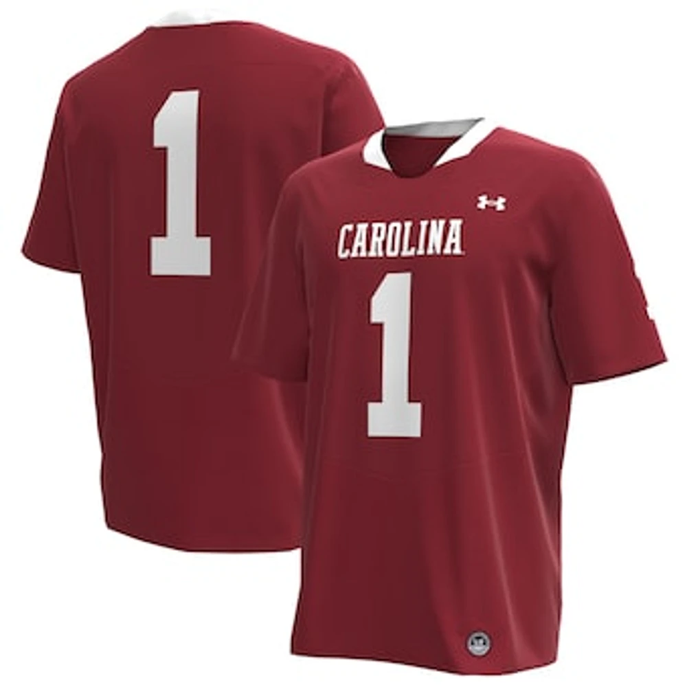 Men's Under Armour #1 Garnet South Carolina Gamecocks Throwback Replica Jersey