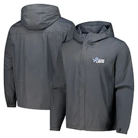 Men's Dunbrooke Graphite Detroit Lions Tropic Waterproof Packable Hoodie Jacket