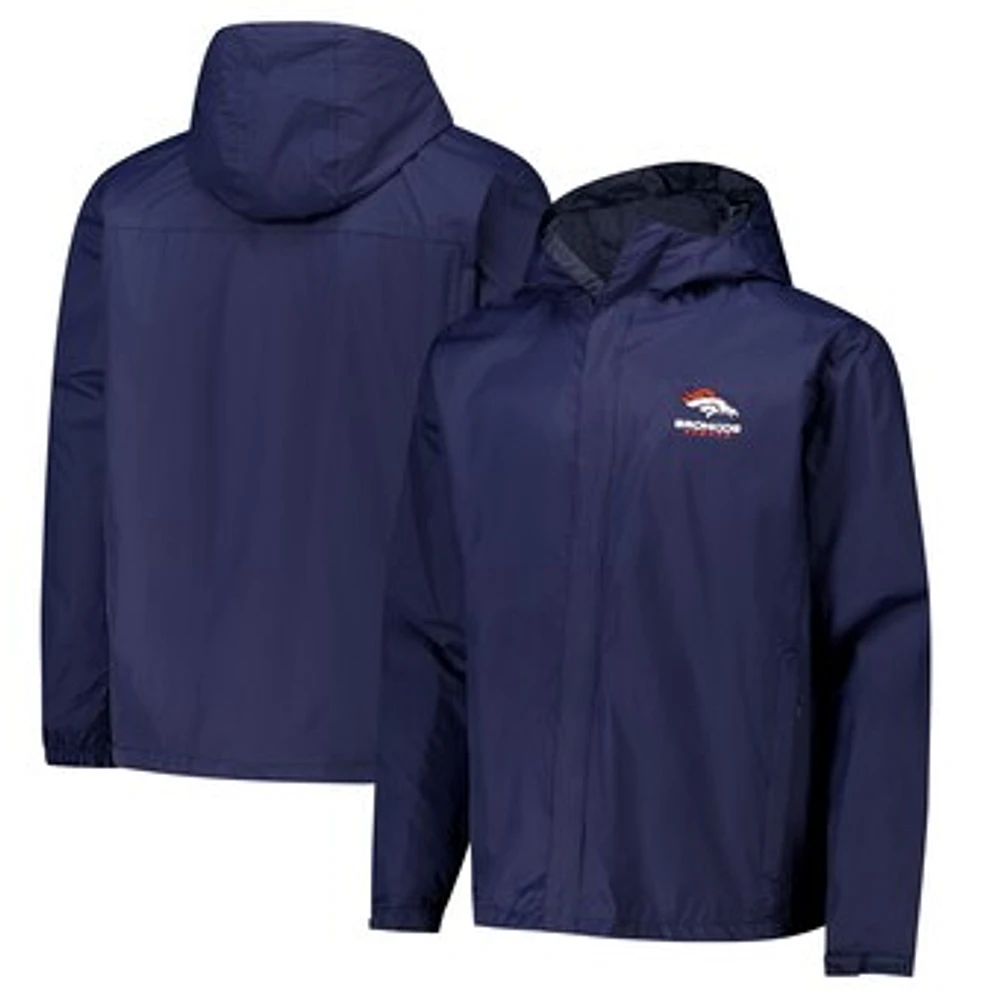 Men's Dunbrooke Navy Denver Broncos Tropic Waterproof Packable Full-Zip Hoodie Jacket