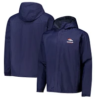 Men's Dunbrooke Navy Denver Broncos Tropic Waterproof Packable Full-Zip Hoodie Jacket